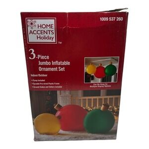 Home Accents Christmas 3 pc Jumbo Inflatable Ornament Set Christmas Can Be‎ Hung